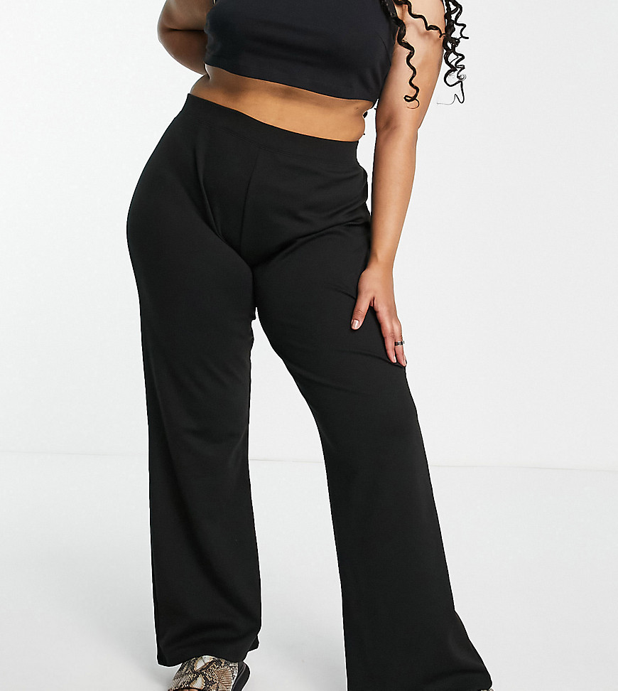 Trousers by Only Curve Waist-down dressing High rise Elasticated waistband Flared slim fit