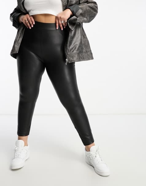 ONLY Curve coated legging in black - view 1