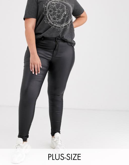 Plus size coated jeggings sale