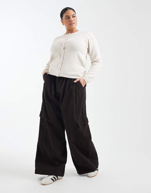 ONLY Curve - Cremefarvet cardigan med knapper, 2 af 4
