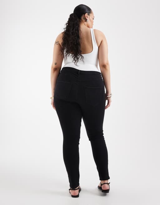 Only Curve – Czarne jeansy z podwyższonym stanem i efektem push-up , 2 z 5