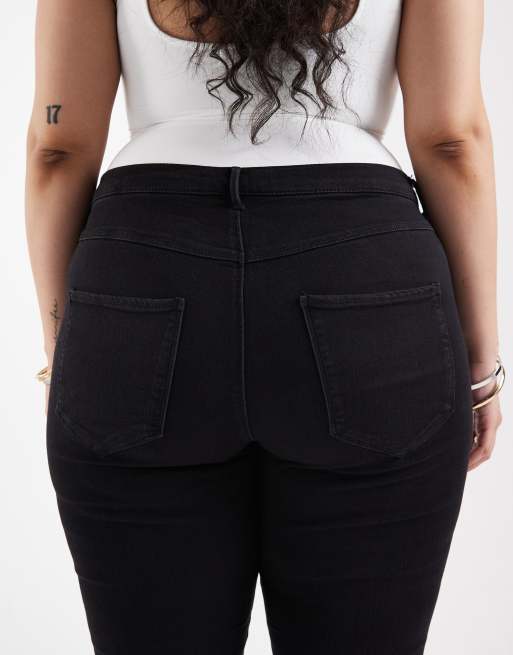Only Curve – Czarne jeansy z podwyższonym stanem i efektem push-up , 5 z 5