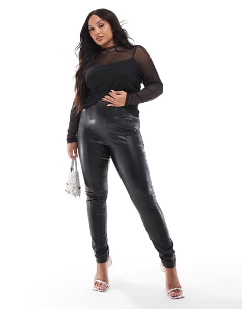 Only Curve – Czarne legginsy z imitacji skóry - view 1