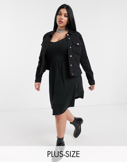 Only Curve denim jacket in black ASOS