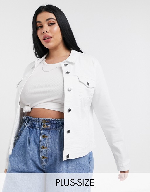 Only Curve denim jacket in white