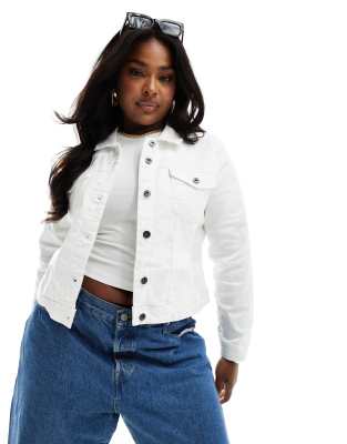 Only Curve ONLY Curve denim jacket in white