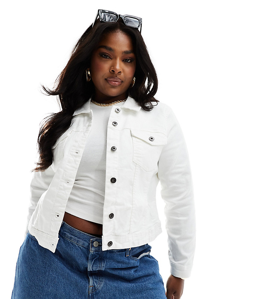 ONLY Curve denim jacket in white