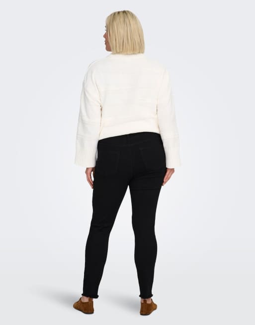 ONLY Curve – Dopasowane czarne jeansy, 2 z 7