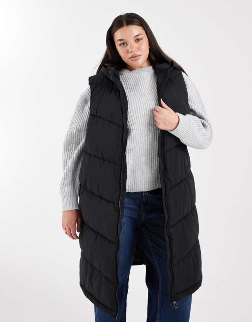 Only Curve - Doudoune longue sans manches - Noir, 2 de 4