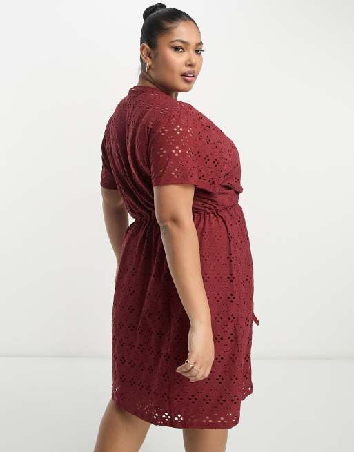 Burgundy short dress outlet plus size