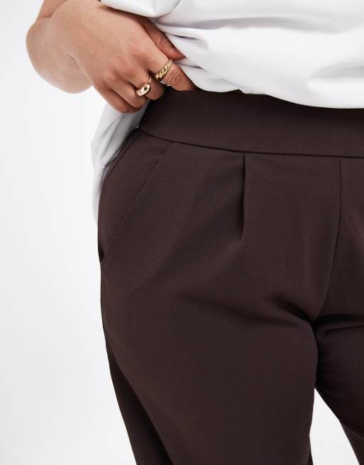 ONLY Curve – Elegante Hose in Dunkelbraun mit weitem Bein, 5 von 5