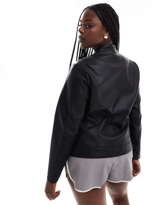 Oasis curve faux leather jacket best sale