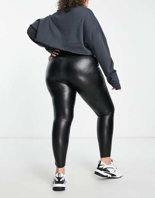 Urban Bliss Black Leather-Look Jeggings