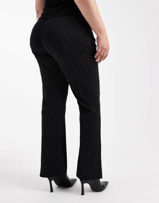 ONLY Curve - Flare-broek met strass in zwart, 3 van 5