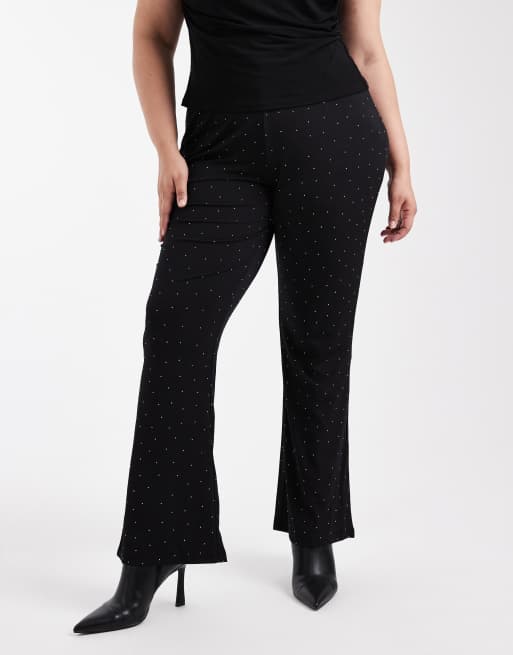 ONLY Curve - Flare-broek met strass in zwart, 5 van 5