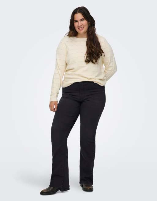 ONLY Curve Flared fit jeans in washed black, 3 of 7