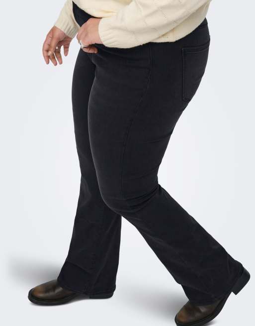 ONLY Curve Flared fit jeans in washed black, 4 of 7