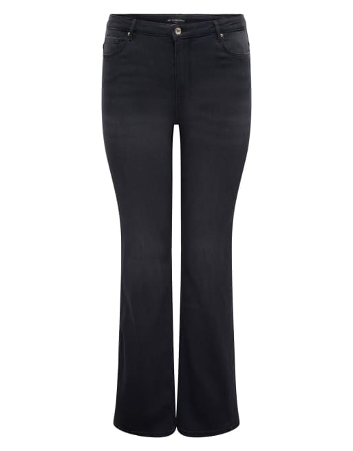 ONLY Curve Flared fit jeans in washed black, 6 of 7