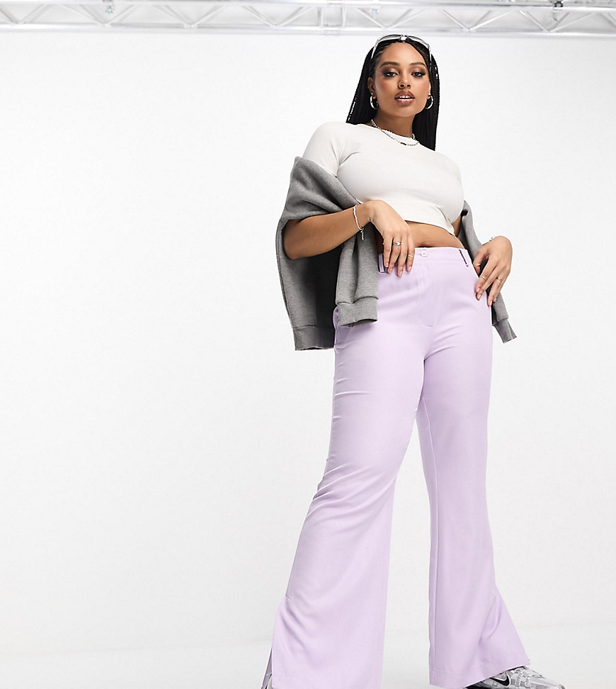 flared tailored pants in lilac-Purple