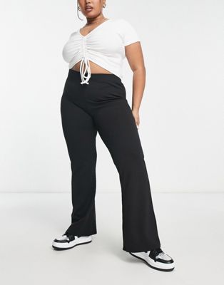 Only Curve flared trousers in black