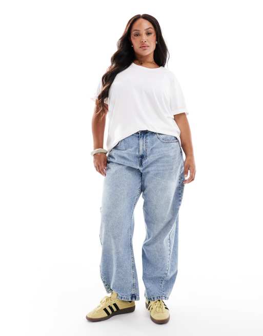 ONLY Curve fold up t-shirt in white, 2 of 4