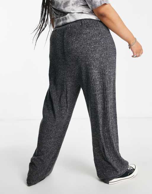Only Curve – Gerippte Hose in Dunkelgrau mit weitem Bein, Kombiteil, 2 von 4