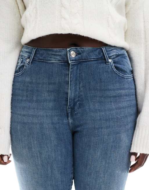ONLY Curve - Gråblå pushup-jeans med mellemhøj talje , 5 af 5