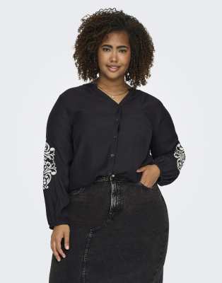 ONLY Curve - Hemdbluse in Schwarz