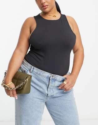 Only Curve high neck body in black - ASOS Price Checker