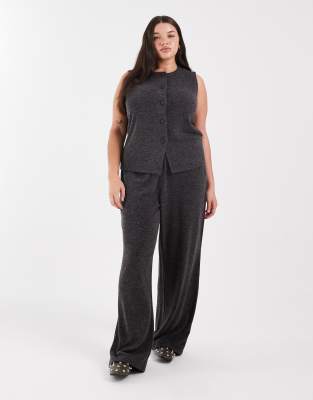 Only Curve High Neck Waistcoat Co-ord In Gray