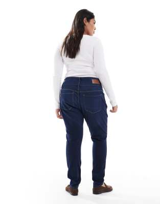Only Curve High Waist Skinny Jeans In Blue