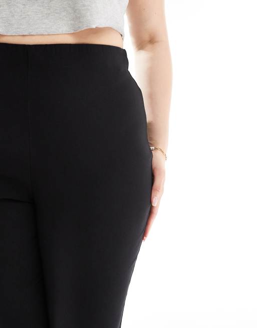 ONLY Curve high waisted skinny trousers in black