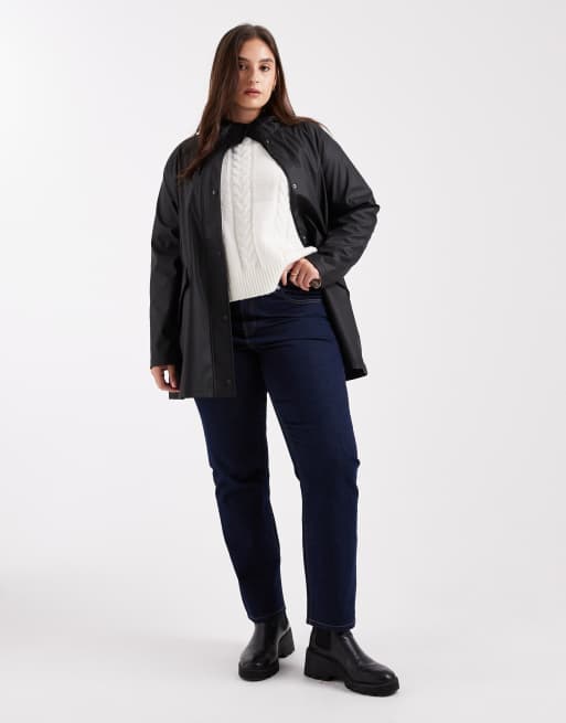 ONLY Curve hooded raincoat in black, 2 of 4