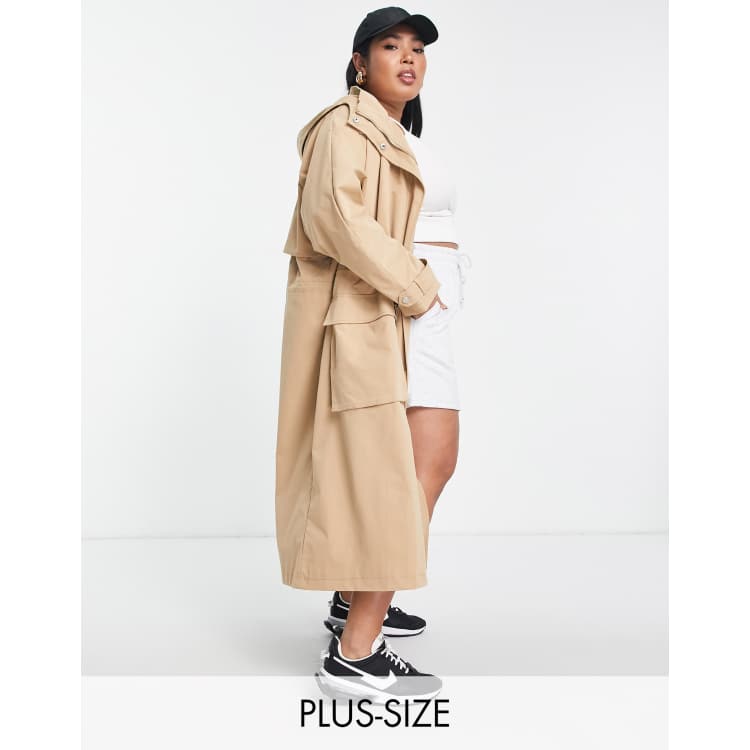 Oversized hooded cheap trench coat