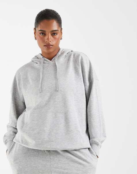 ONLY Curve hoodie in lichtgrijs - view 1