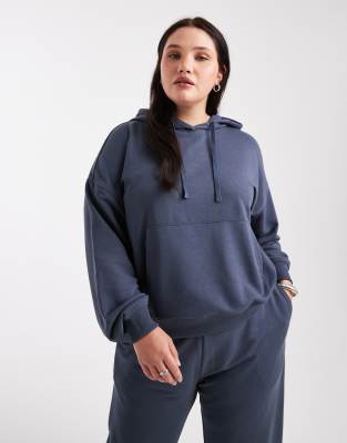 Only Curve Hoodie In Blue