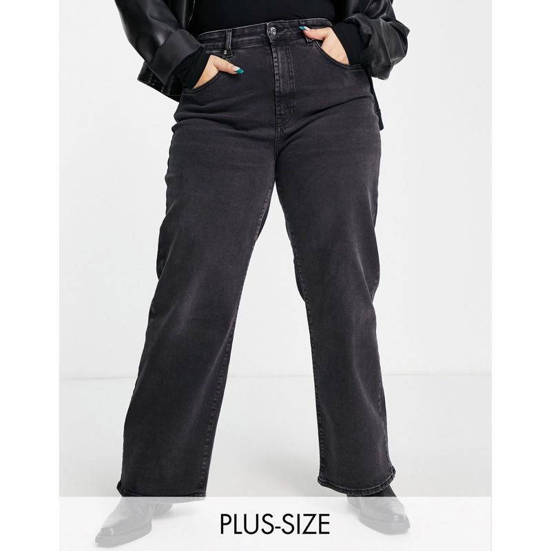 QAQnQ Jeans con fondo ampio Only Curve - Hope - Jeans a fondo ampio lavaggio nero 