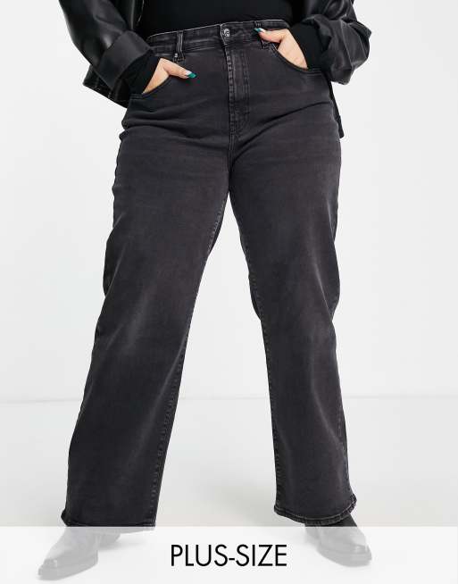 Only Curve - Hope - Sorte jeans med vide ben 