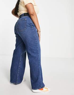 Only Curve Hope wide leg jean medium blue