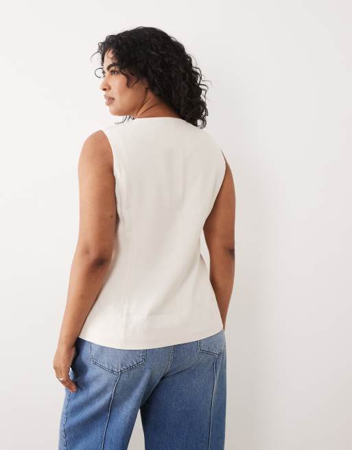 ONLY Curve - Hvid skræddersyet vest, 3 af 4