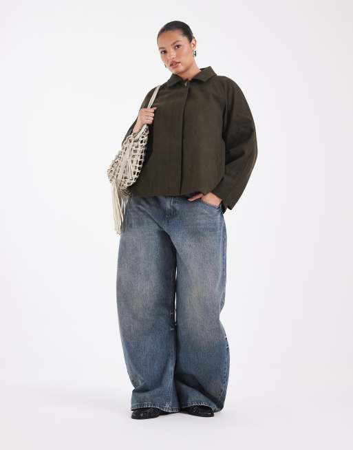 ONLY Curve jakke i mørk oliven, 2 af 4