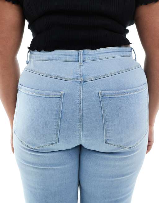 ONLY Curve – Jasnoniebieskie jeansy o obcisłym kroju push up, 4 z 5