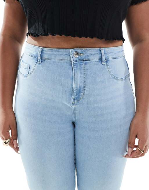 ONLY Curve – Jasnoniebieskie jeansy o obcisłym kroju push up, 5 z 5
