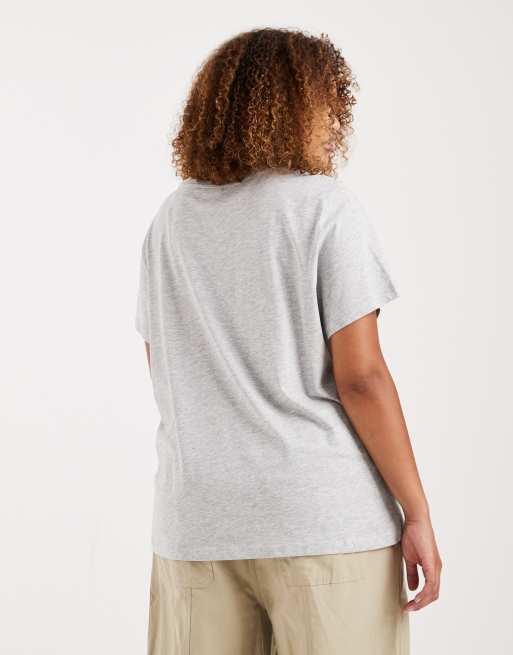 ONLY Curve – Jasnoszary T-shirt z grafiką pomidorów, 4 z 4