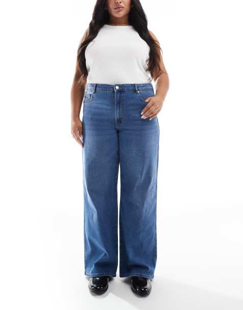 ONLY Curve - Jean ample à taille haute - Bleu moyen - view 1