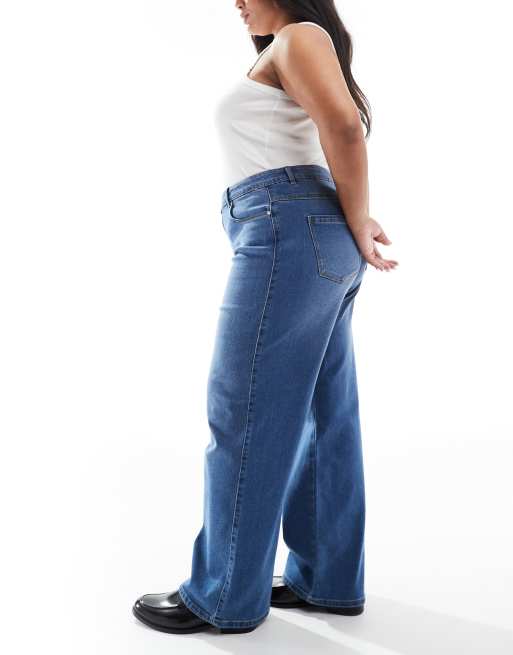 ONLY Curve - Jean ample à taille haute - Bleu moyen, 3 de 5