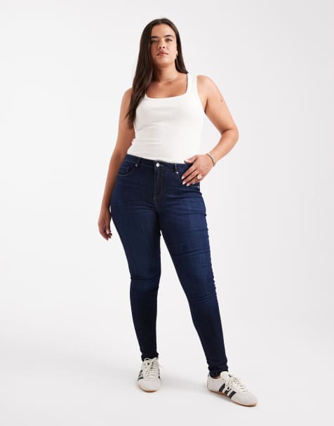 ONLY Curve - Jean skinny effet push-up - Bleu foncé - view 1