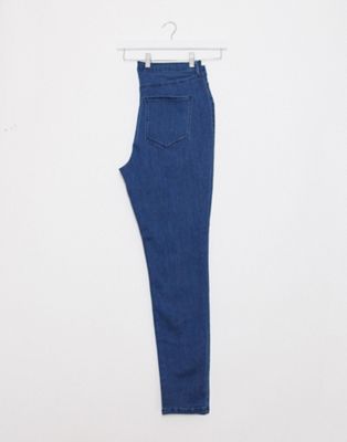 Femme Only Curve - Jean skinny taille haute - Délavé bleu moyen