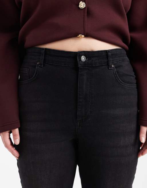 Only Curve - Jeans dritti nero slavato, 4 di 5
