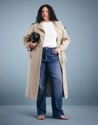 ONLY Curve - Jeans in Dunkelblau mit geradem Bein